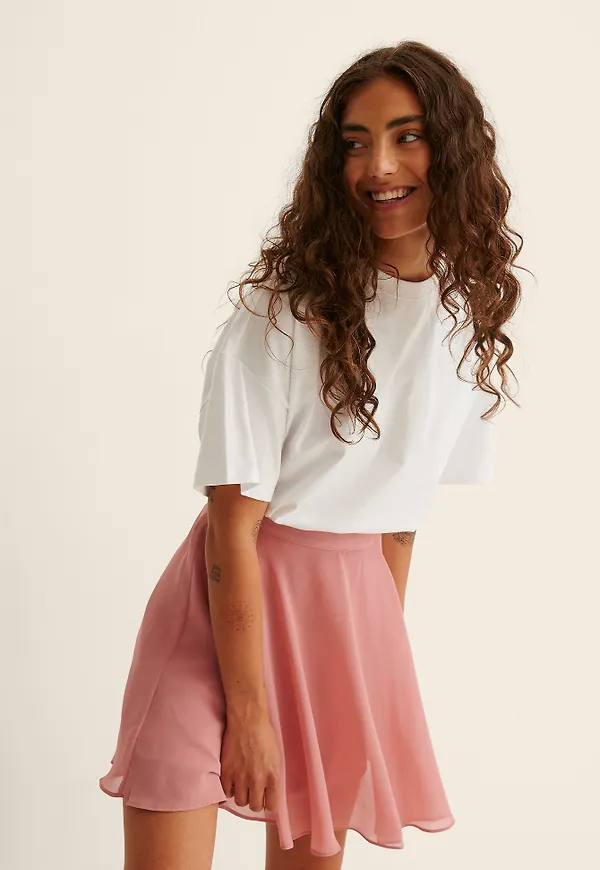 NA-KD Reborn Recycled chiffongkjol - Pink