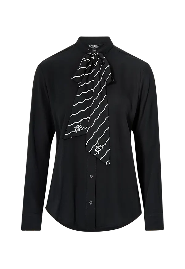 Lauren Ralph Lauren - Skjorta Button Front Shirt - Svart