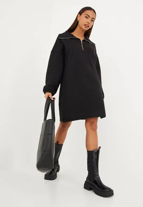 Missguided Extreme Collar Sweater Dress Ls Loose fit dresses