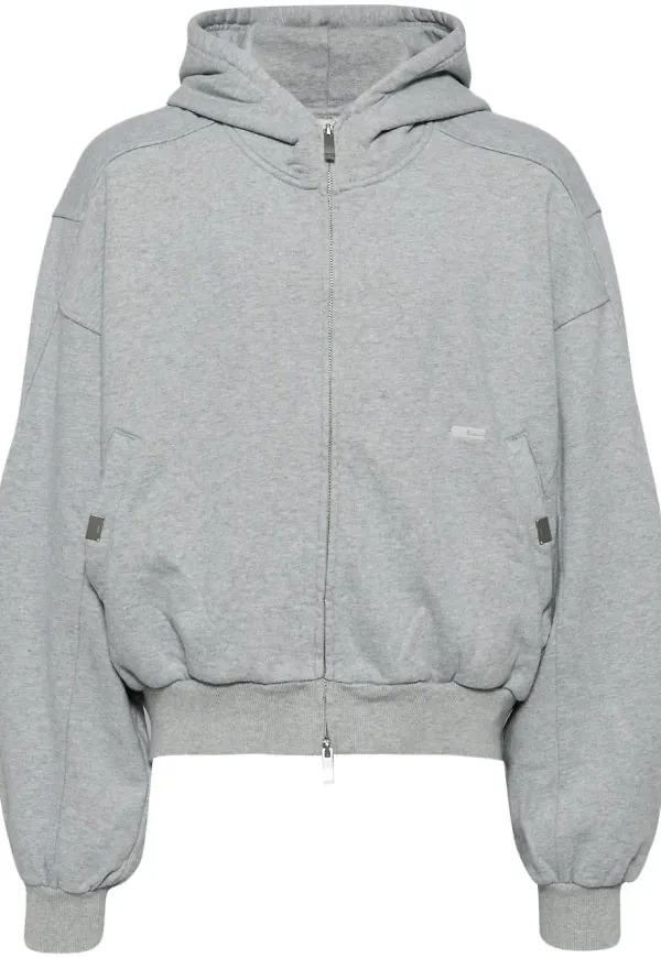 C2h4 hoodie med dragkedja - Grå