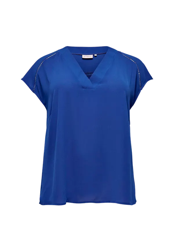 Only Carmakoma - Topp carDesido SL V-neck Top - Blå