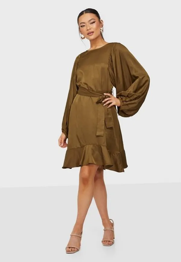 Object Collectors Item Objpetra L/S Dress 118 Långärmade klänningar Sepia