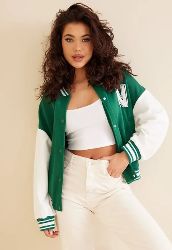 NLY Trend Varsity Sweat jacket Jackor Mörk Grön