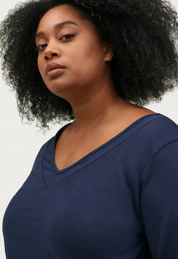 Zizzi - Topp efAnney 7/8 Mesh Top - Blå