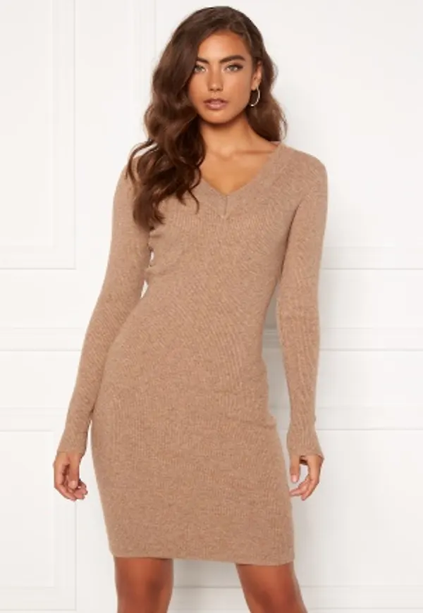 Object Collectors Item Fae Thess L/S Rib Knit Dress Chipmunk XL