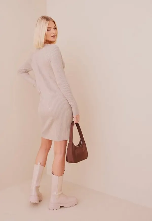 Jacqueline de Yong Jdymeleni L/S Cardigan Dress Knt Fodralklänningar