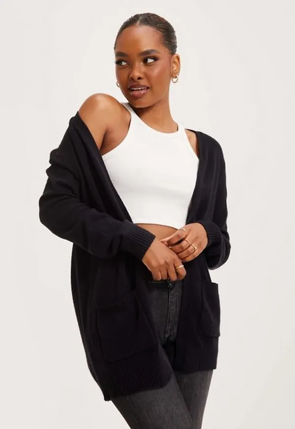 Only Onllesly L/S Open Cardigan Knt Noos Cardigans Svart