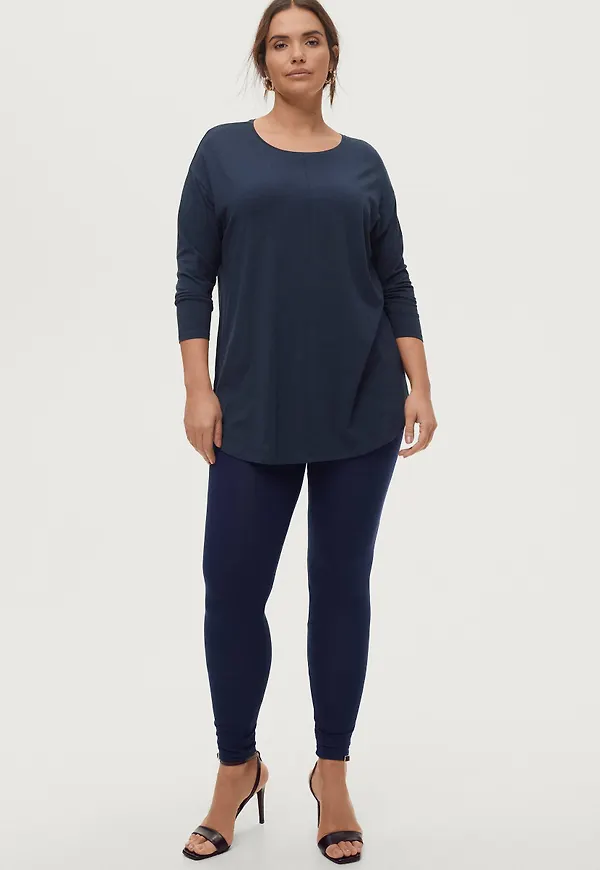 Zizzi - Leggings Long Slim Fit Stretchy Basic - Blå