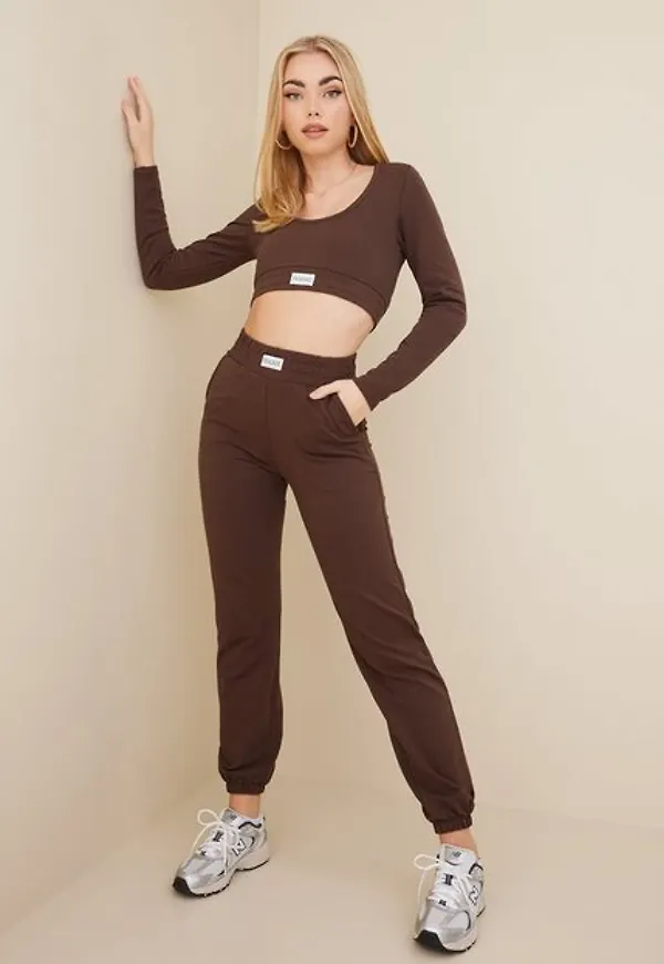 NLY Trend Sporty Luxe Set Jumpsuits Brun