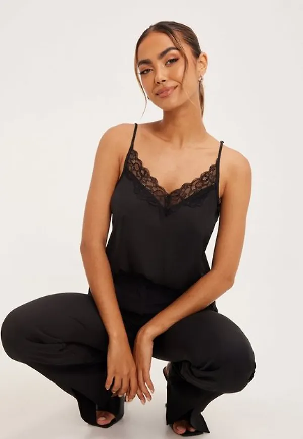 Jacqueline de Yong Jdyappa New Lace Singlet Wvn Noos Blusar & Skjortor Black Dtm Lace