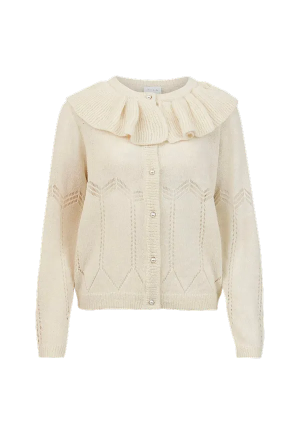Vila - Cardigan viChrissy Collar L/S Knit - Beige