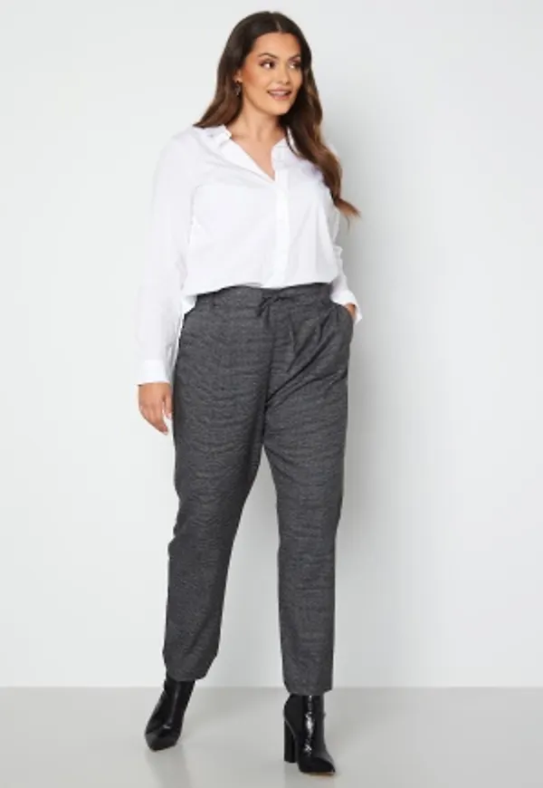 Only Carmakoma Goldtrash Soft Check Long Pant Black Checks 42