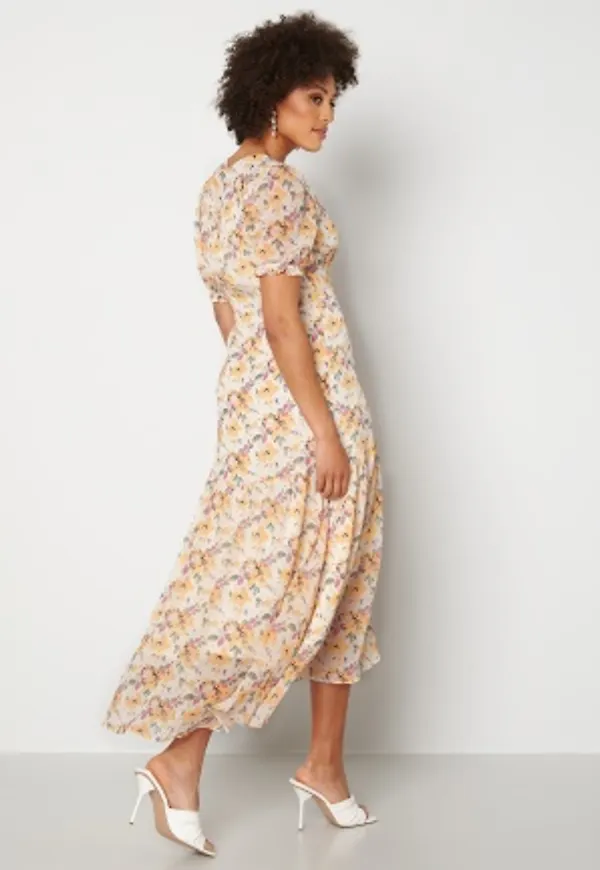 Y.A.S Nilima 2/4 Wrap Ankle Dress Eggnog Floral AOP M