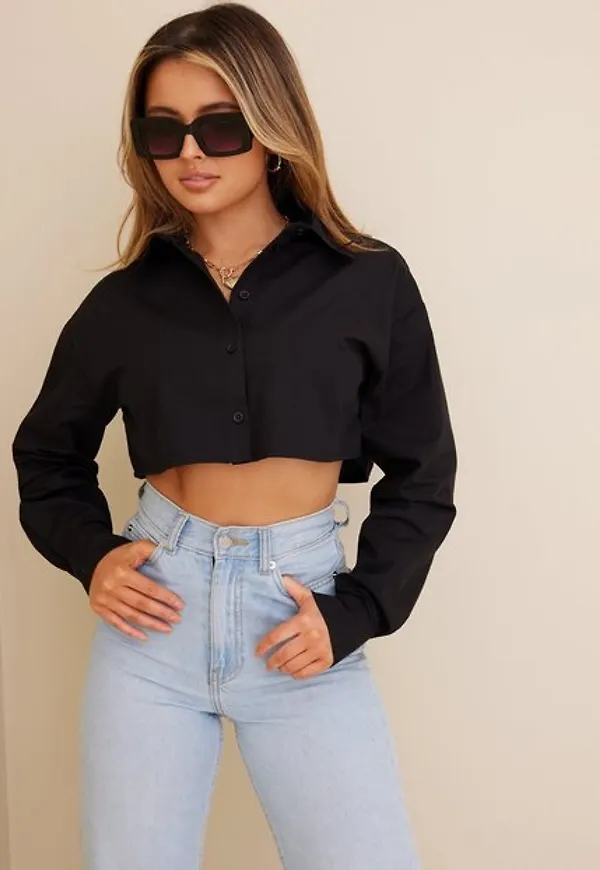 NLY Trend Cropped Shirt Skjortor Svart