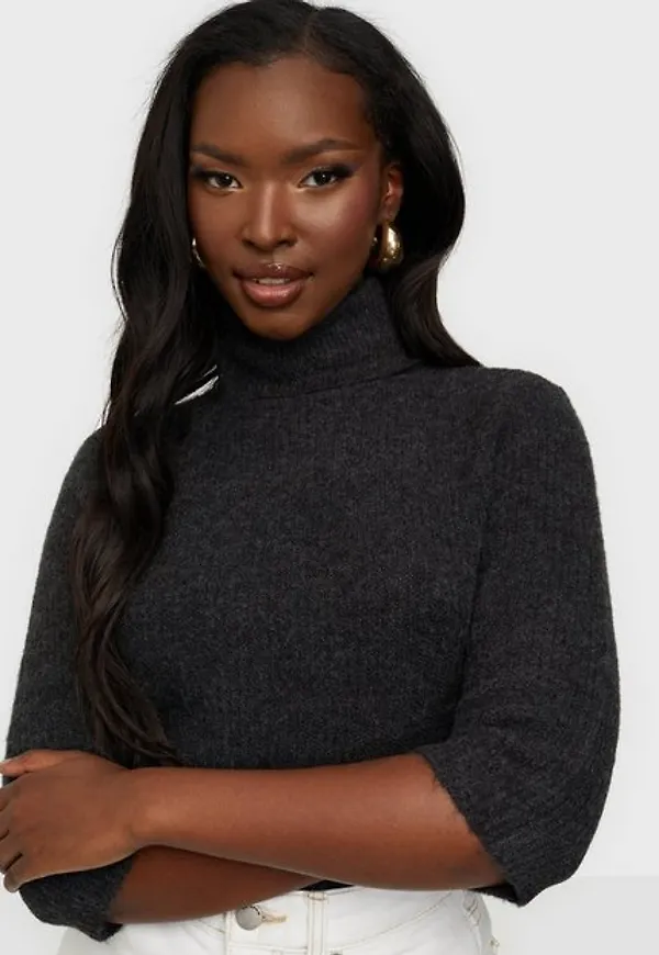 Noisy May Nmsusie L/S High Neck Crop Knit Stickade tröjor