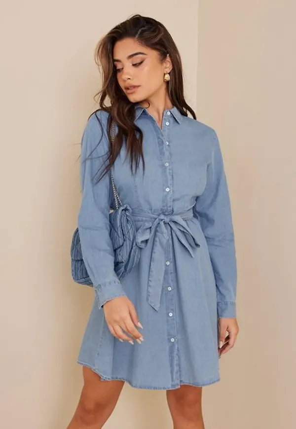 Selected Femme Slftammy Ls Short Shirt Dress Noos Långärmade klänningar