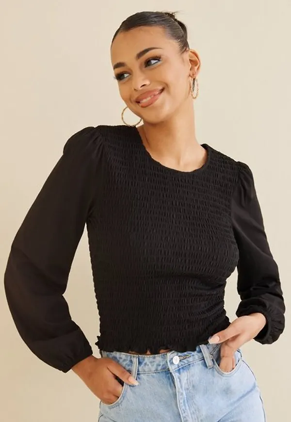 Jacqueline de Yong Jdysindi L/S Smock Top Jrs Vardagsblusar Black