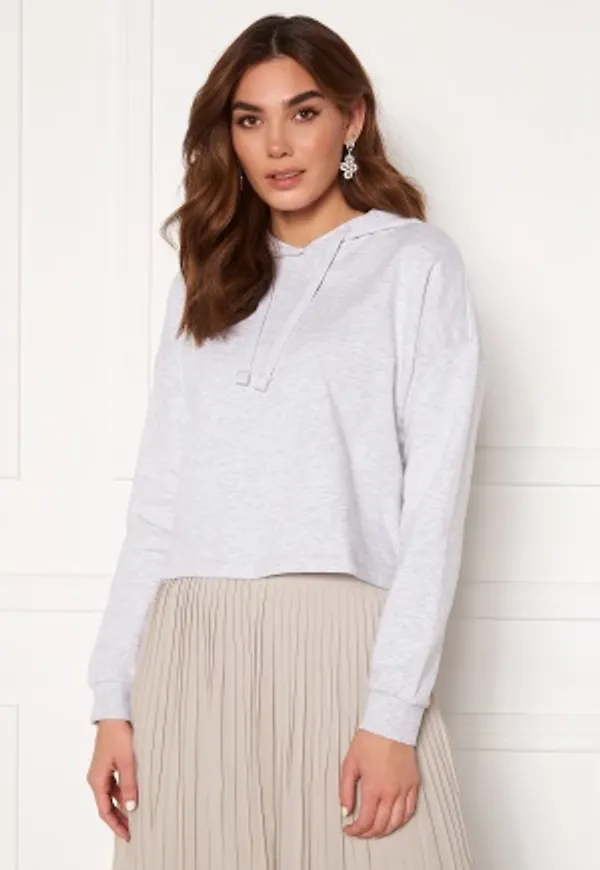 VERO MODA Noa LS Hood Sweat Light Grey Melange XL