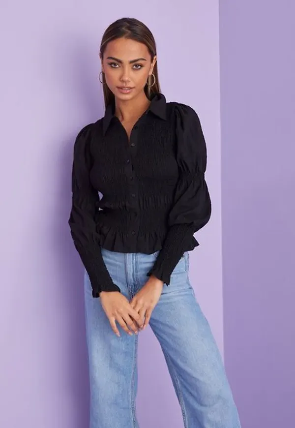 Only Onlthalia L/S Smock Top Nn Vardagsblusar Black