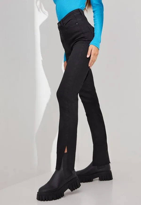 Pieces Pcemi Hw Skinny Slit Jeans Blc Bc Skinny