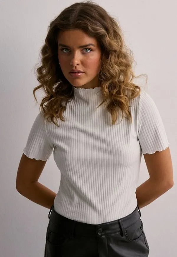 Only Onlemma S/S Highneck Top Noos Jrs Blusar & Skjortor Egret