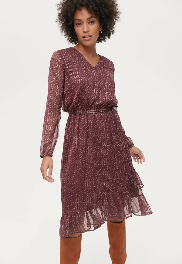 Saint Tropez - Klänning CleaSZ LS Dress - Röd