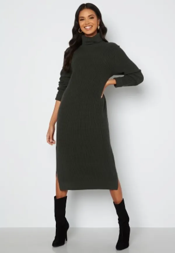 Happy Holly Lucy turtle neck sweater dress Khaki green 32/34