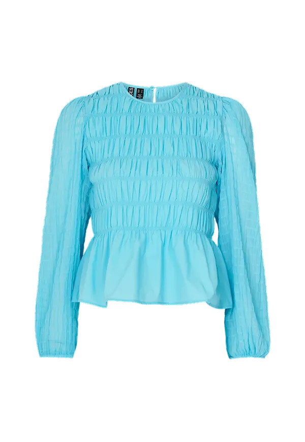 pieces - Blus pcNilla LS Top - Blå