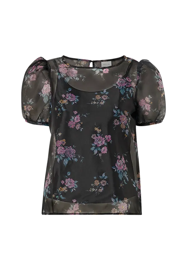 Vila - Blus viOrga S/S Top - Svart