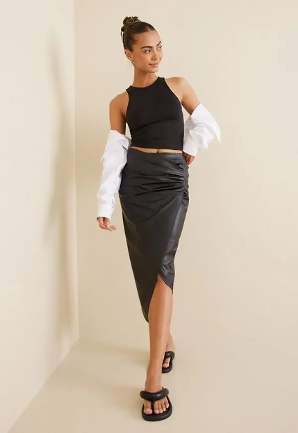 Helmut Lang Vegan Lthr Skirt.Str Midikjolar