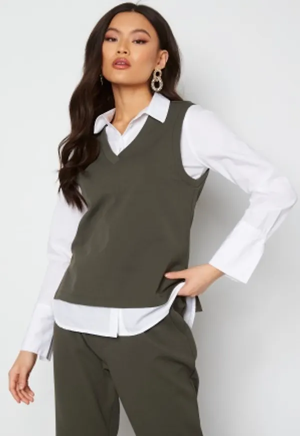 Happy Holly Avery vest Dark khaki-green 52/54