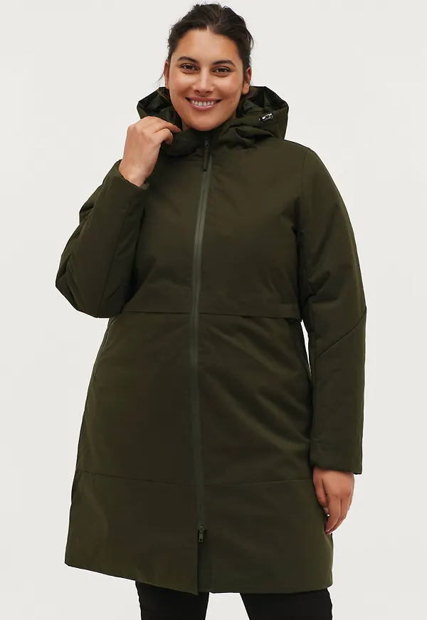 Zizzi - Vinterjacka cAwilla L/S Coat - Grön