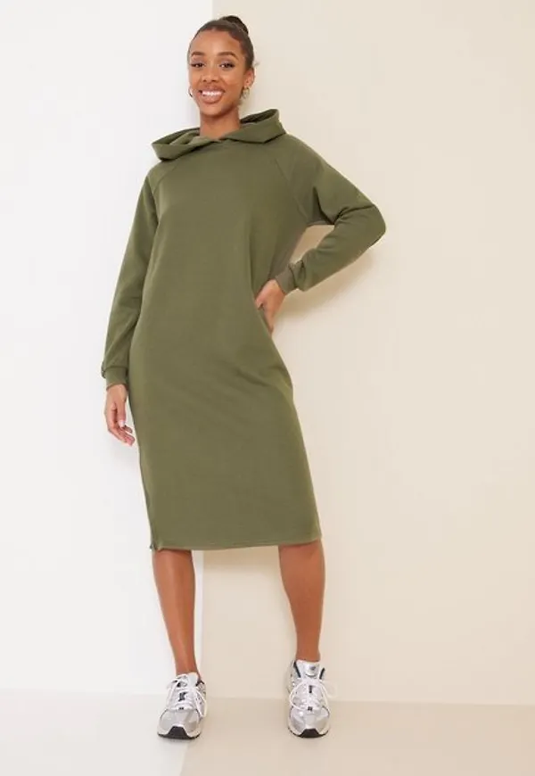 Noisy May Nmhelene L/S Sweat Dress Bg Noos Loose fit dresses Burnt Olive