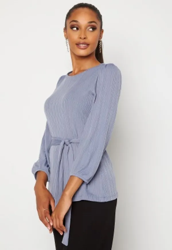 Happy Holly Caroline rib top Dusty blue 36/38