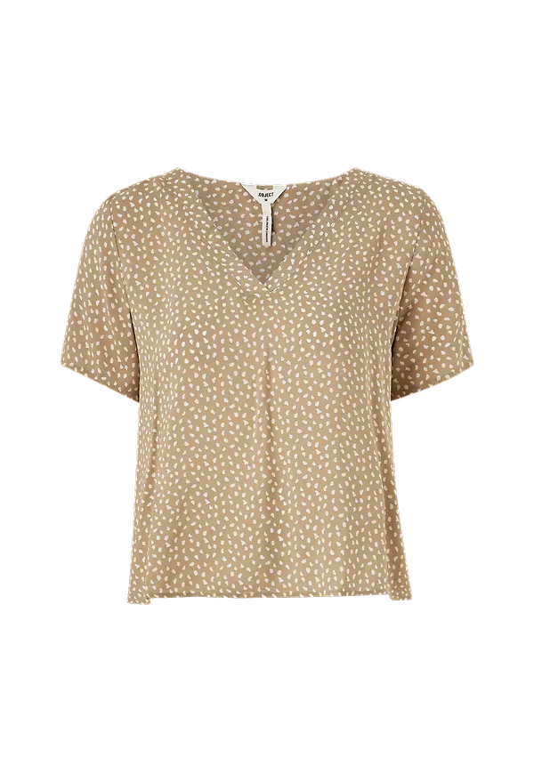 Object - Blus objCeleste Bay S/S Top 109 - Brun