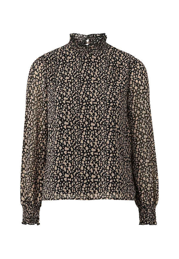 Vila - Blus viAdeline L/S Smock Top - Svart