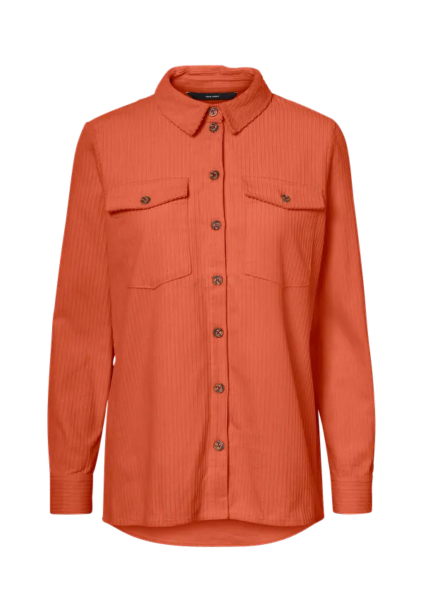 Vero Moda - Manchesterskjorta vmEffy Cord LS Shirt - Brun