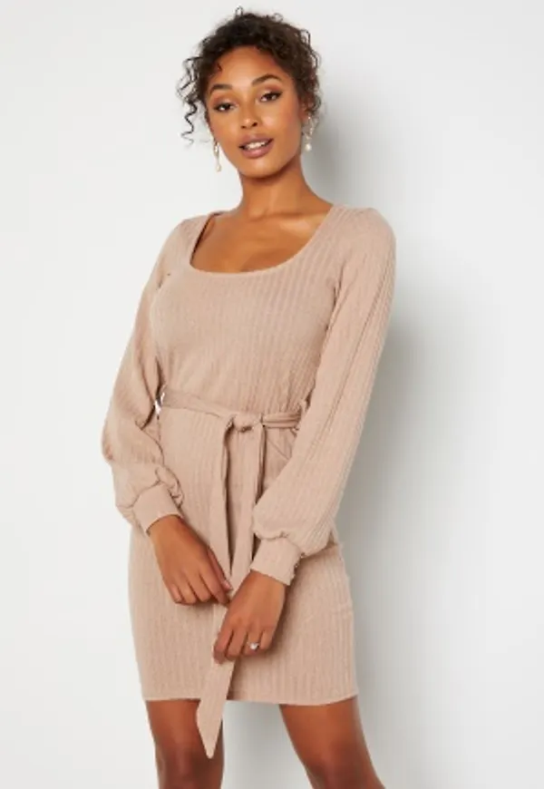 Chiara Forthi Gianna puff sleeve dress Beige melange M