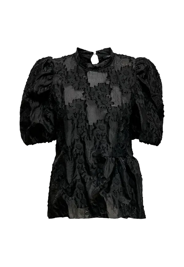 Only - Blus onqSierra S/S Top Wvn - Svart