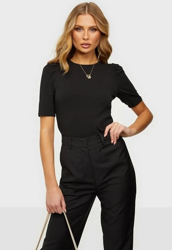 Only Onllive Love 2/4 Puff Top Jrs Noos Blusar & Skjortor Black