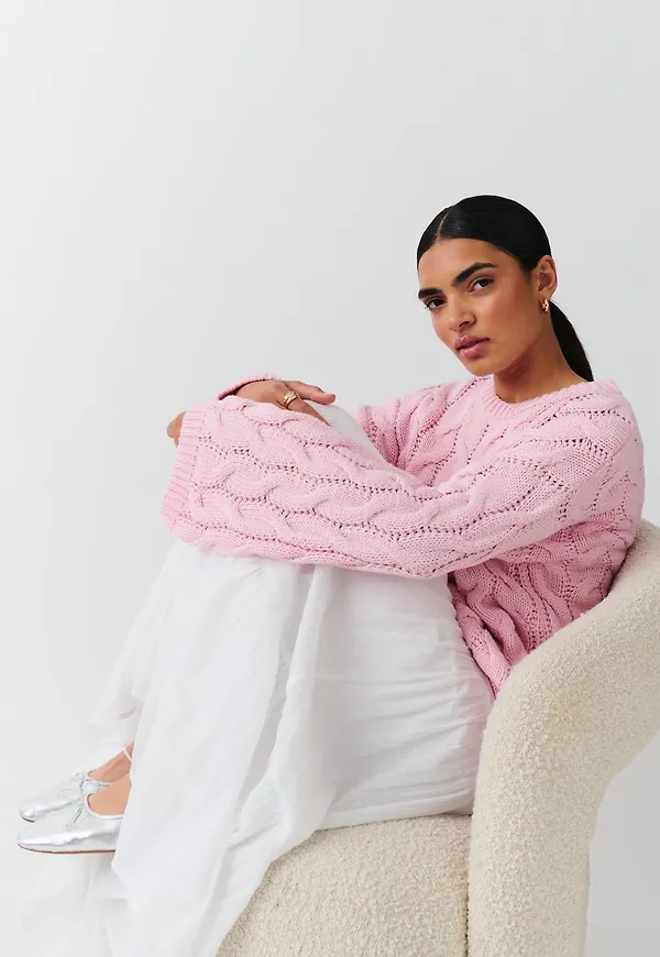 Cable knitted sweater