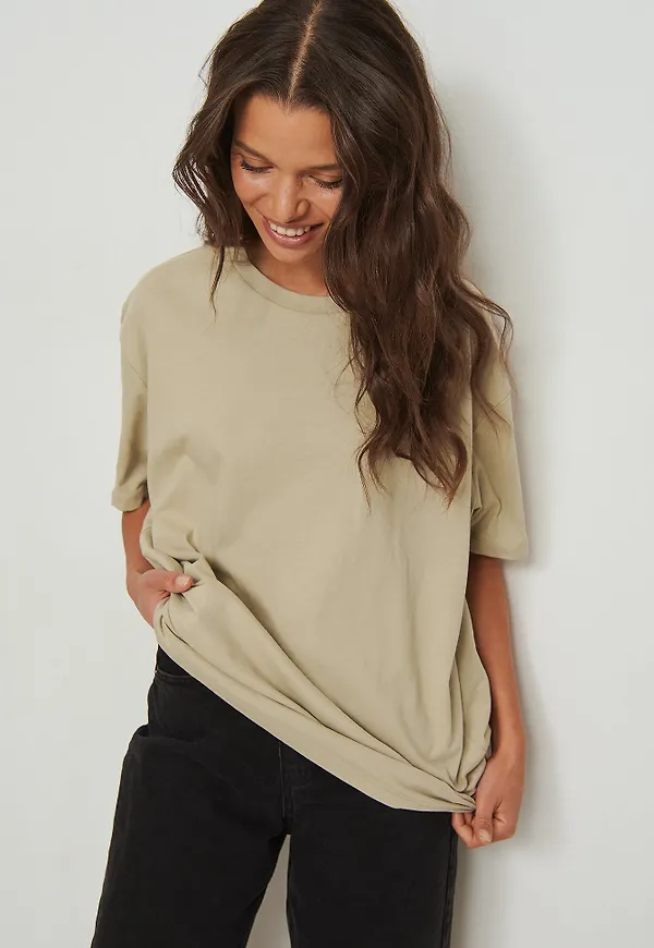 NA-KD Trend Oversize t-shirt - Beige
