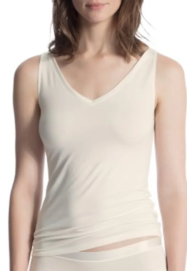 Calida Cate Tank Top Benvit bomull XX-Small Dam