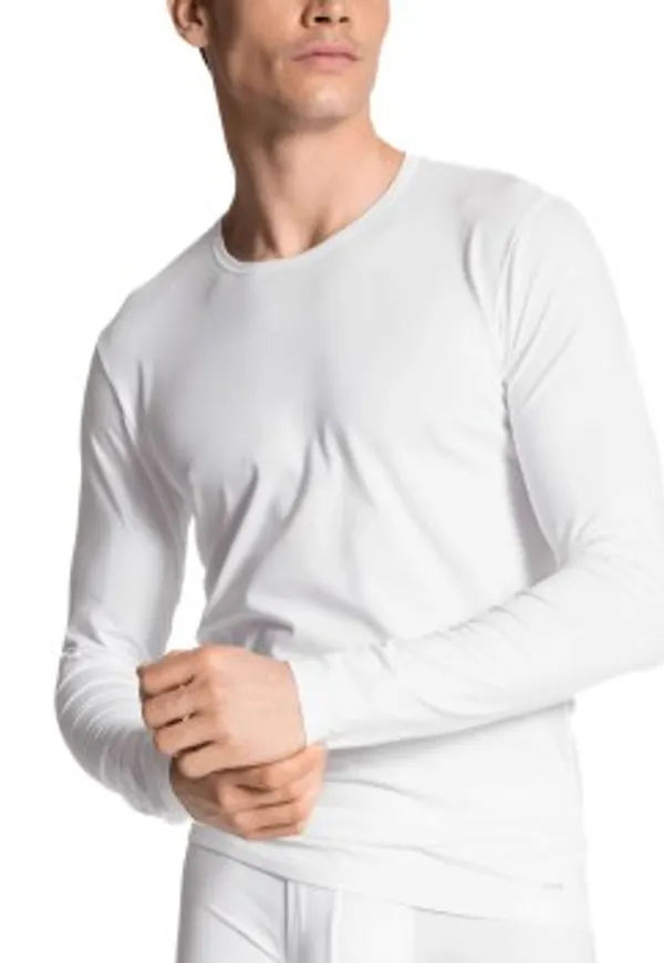 Calida Cotton Code Shirt Long Sleeve Vit bomull Large Herr