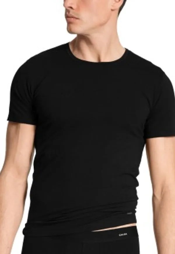 Calida Cotton Code T-shirt Svart bomull X-Large Herr