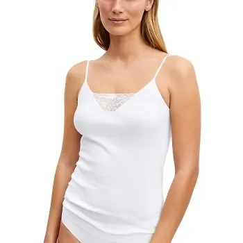 Calida Cotton Desire Spaghetti Top Helvit bomull Small Dam