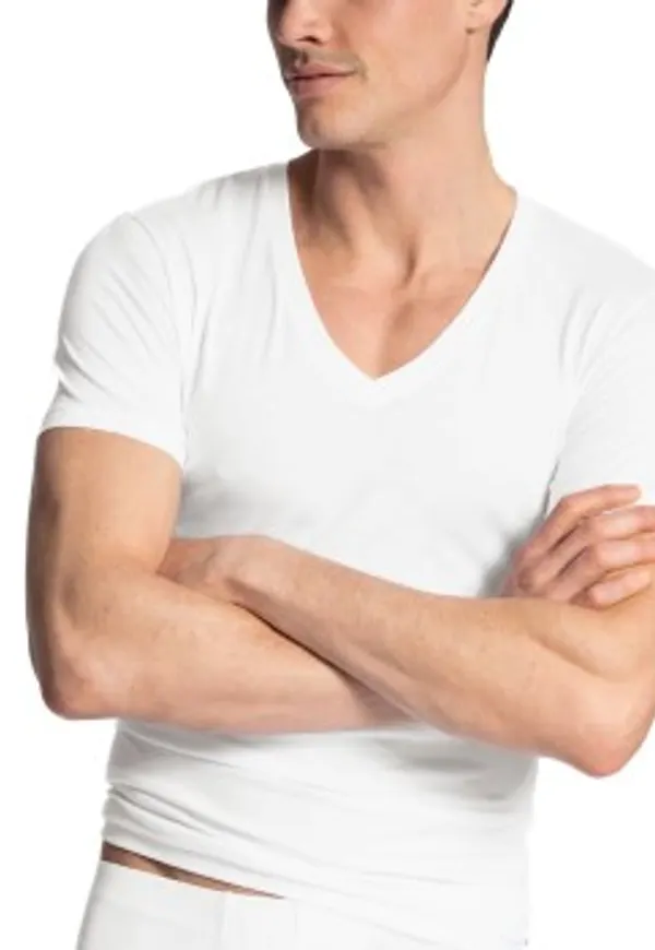 Calida Evolution V-Shirt 14317 Vit 001 bomull Medium Herr