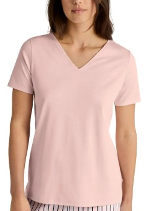 Calida Favourites Sleep Shirt Short-Sleeve Rosa randig bomull X-Large Dam