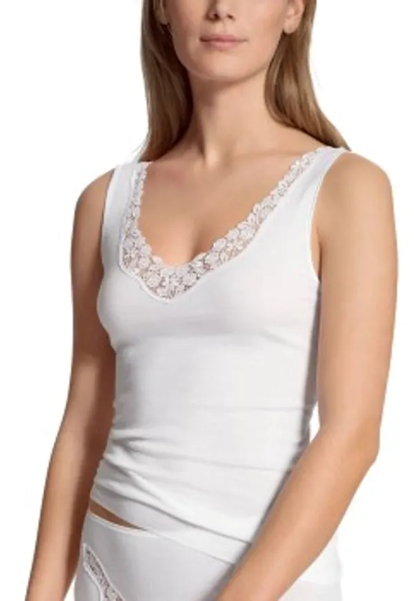 Calida Feminin Sense Top Vit bomull Small Dam