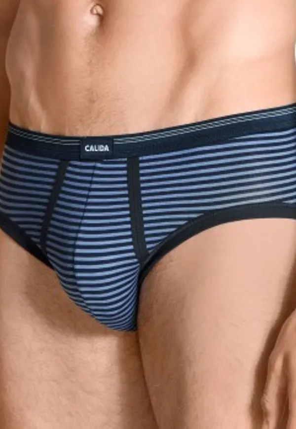 Calida Kalsonger Yellowbration Brief Blårandig bomull X-Large Herr